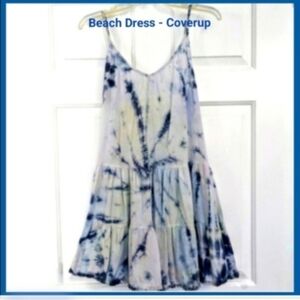 Raviya Blue Pink tie-dye swimsuit coverup dress sundress Boho